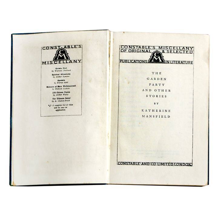MANSFIELD, KATHERINE [association copy], The Garden Party and Other Stories.