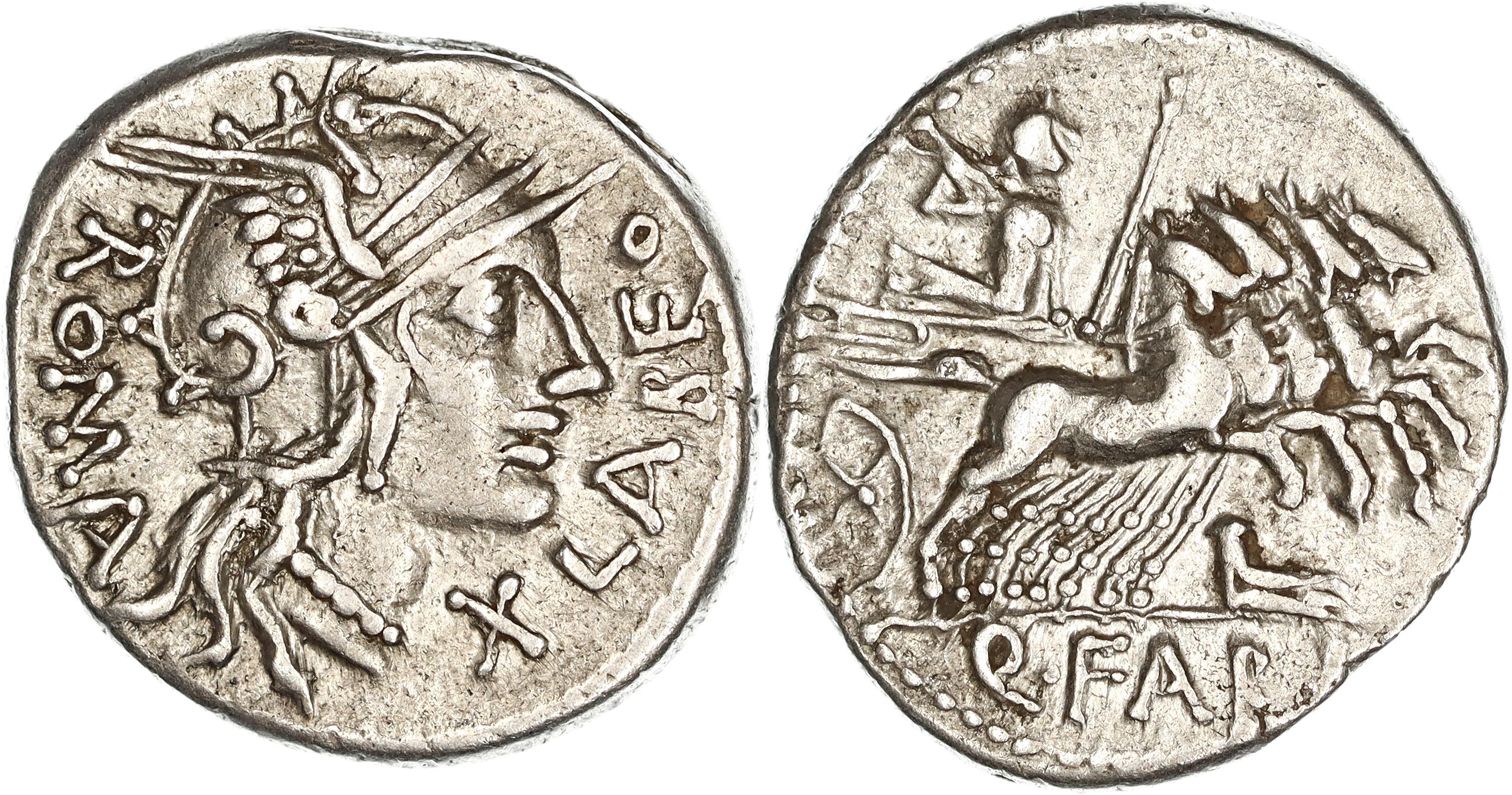 Roman Republic, Q. Fabius Q.n. Q.f. Labeo, Silver Denarius, 124 BC, gVF