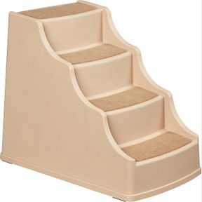 AMAZON BASICS 4 STEP NON SLIP PET STAIRS FOR DOGS AND CATS, TAN, BROWN