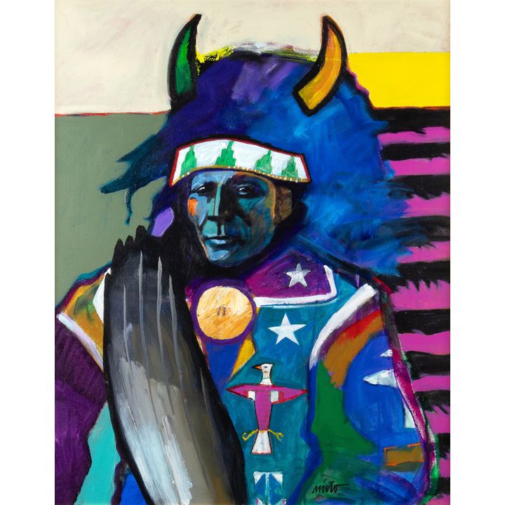 John Nieto (1936-2018), Striking Eagle with Feather Fan