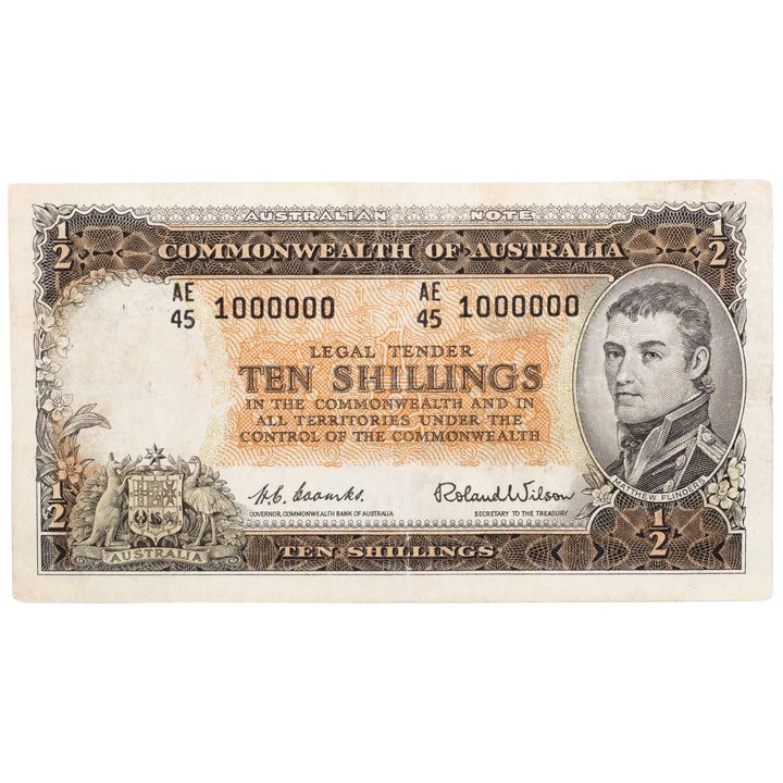 Coombs/Wilson, Ten Shillings, 1954, gFine