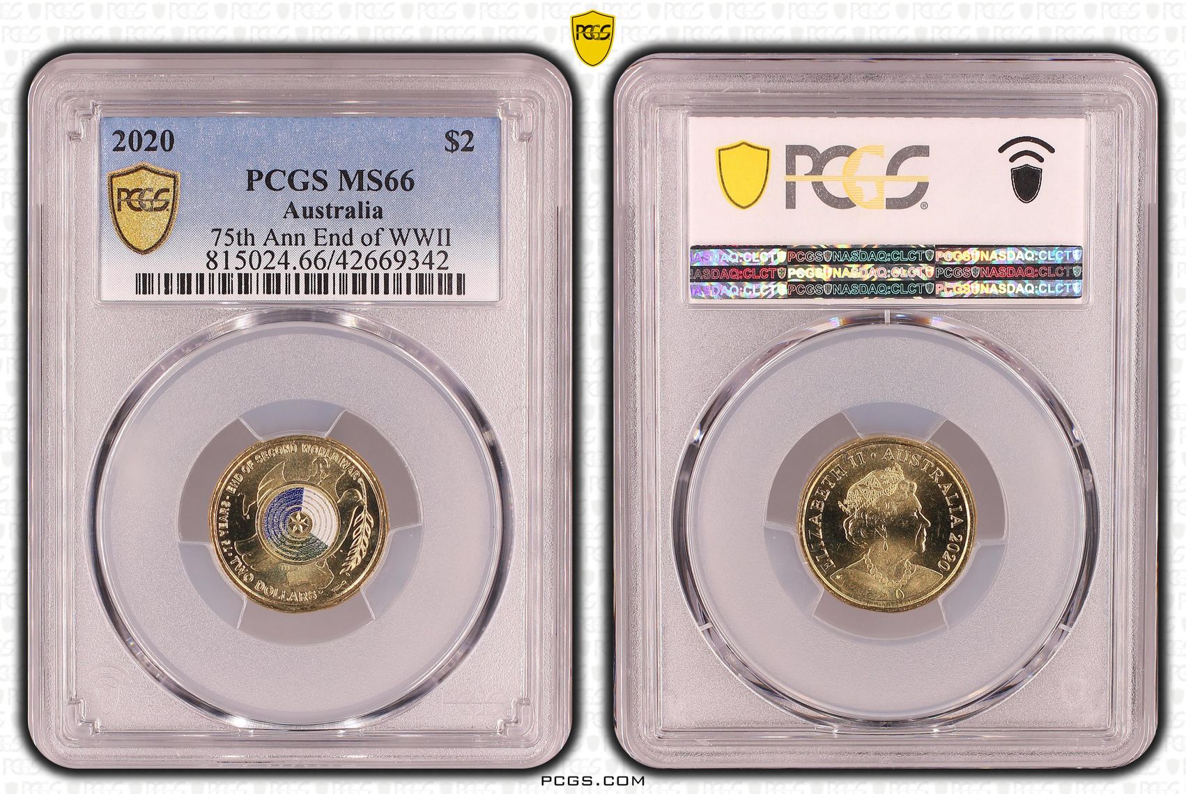 75th Ann End of WWII, Two Dollar, 2020, PCGS MS66