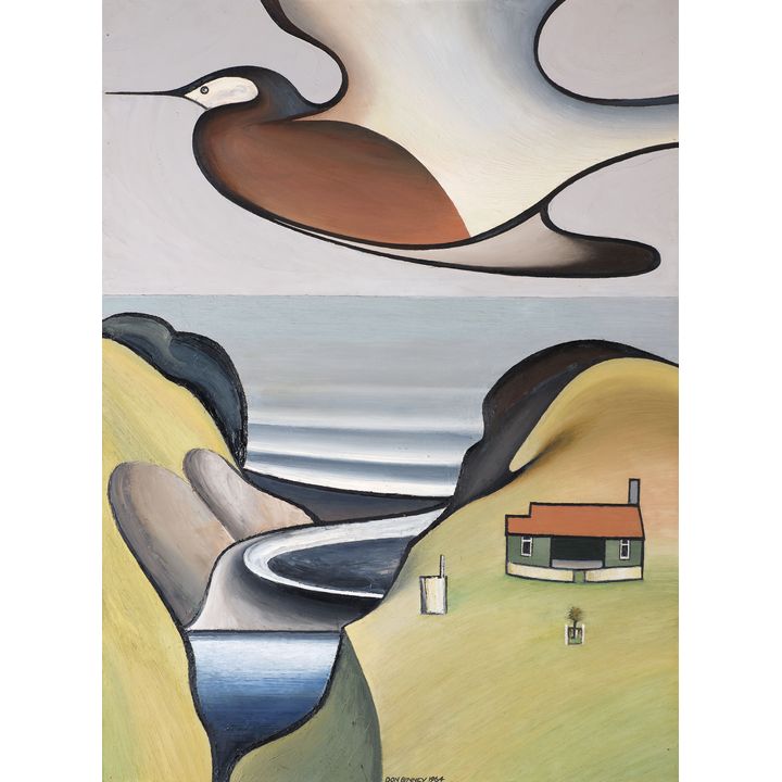 Don Binney 'Heron’s Departure, New Spring, Te Henga'
