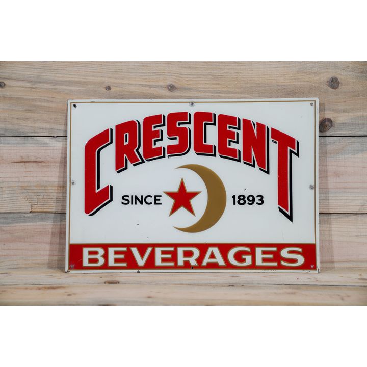 Crescent Beverages Single Sided Tin Embossed Metal Sign TAC 8.9