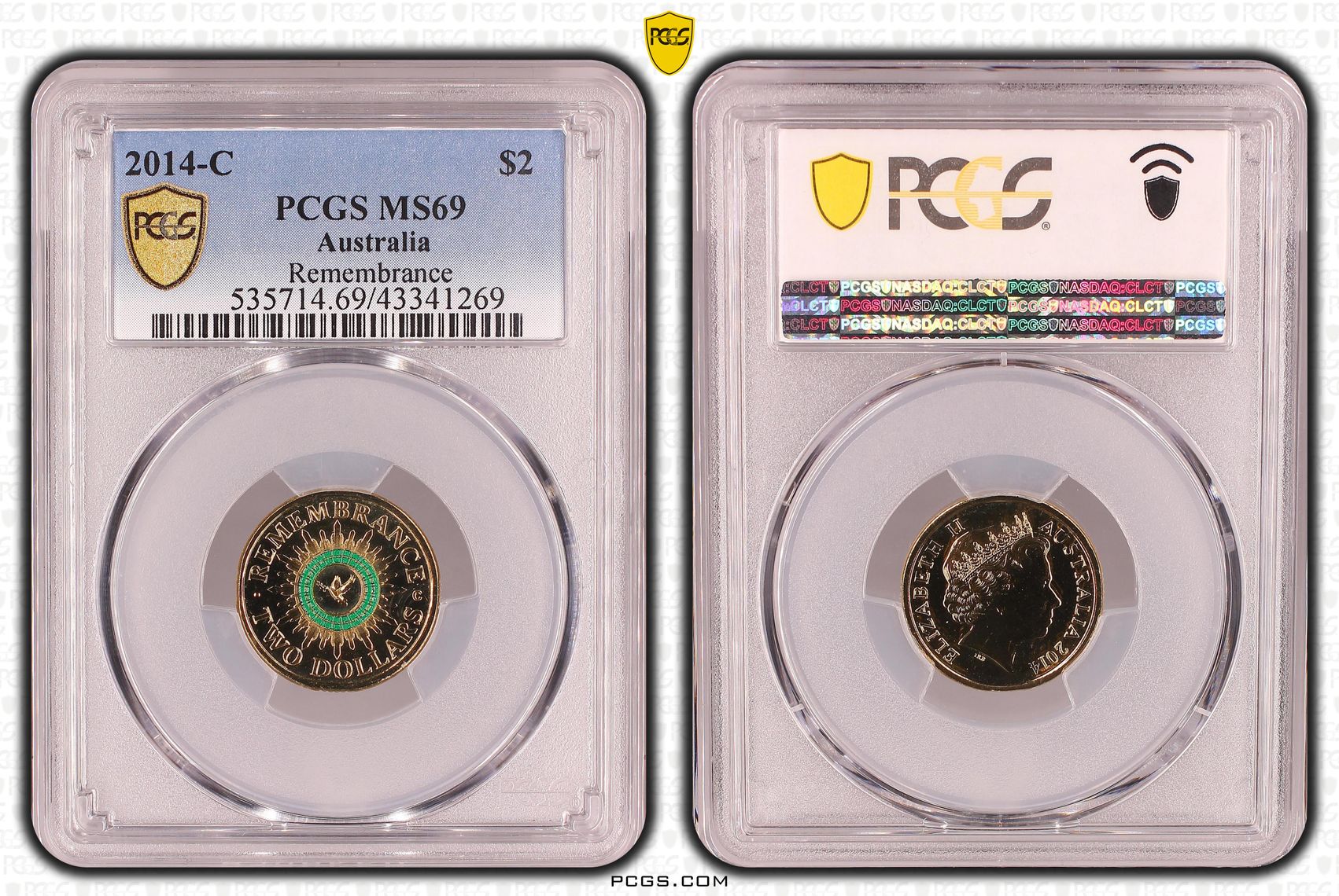 Elizabeth II, Remembrance, Two Dollar, MS69 , 2014-C
