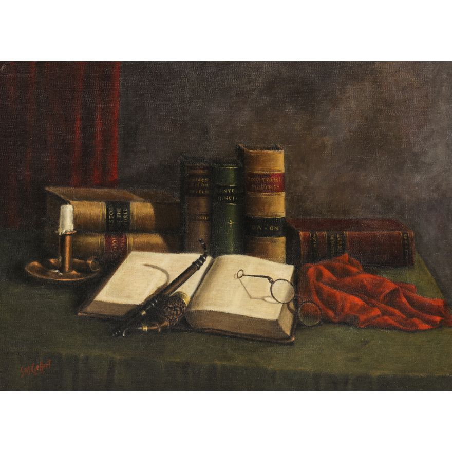 Samuel Gellert ''A Gentleman's Still Life'' Oil