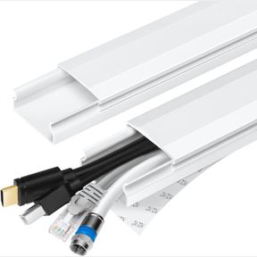 TV CABLE HIDER - 63IN PVC CORD HIDER CABLE MANAGEMENT WALL, PAINTABLE CABLE CONCEALER FOR WALL MOUNTED TV, CABLE RACEWAY WHITE WIR