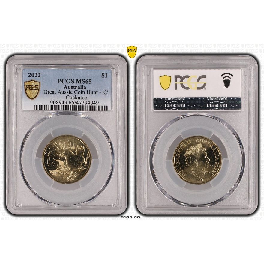 Great Aussie Coin Hunt - 'C', One Dollar, 2022, PCGS MS 65