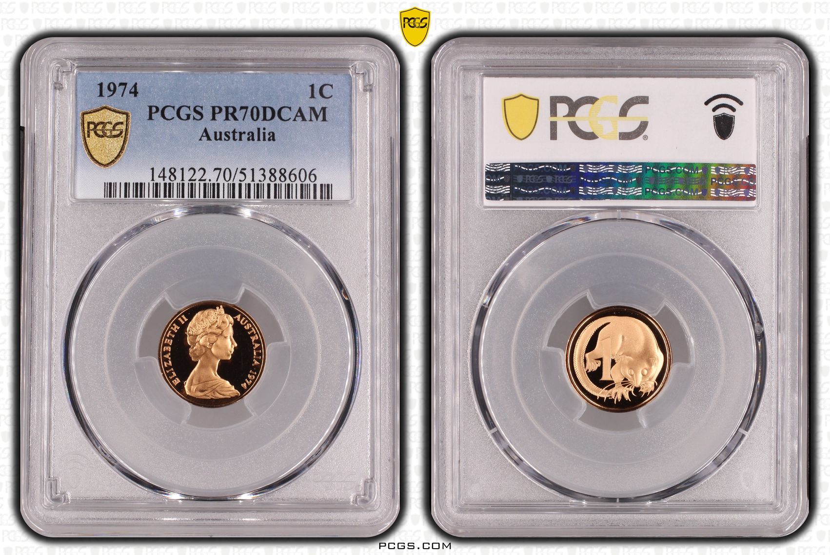 Pop 4/0, One Cent, 1974, Pcgs Pr70dcam