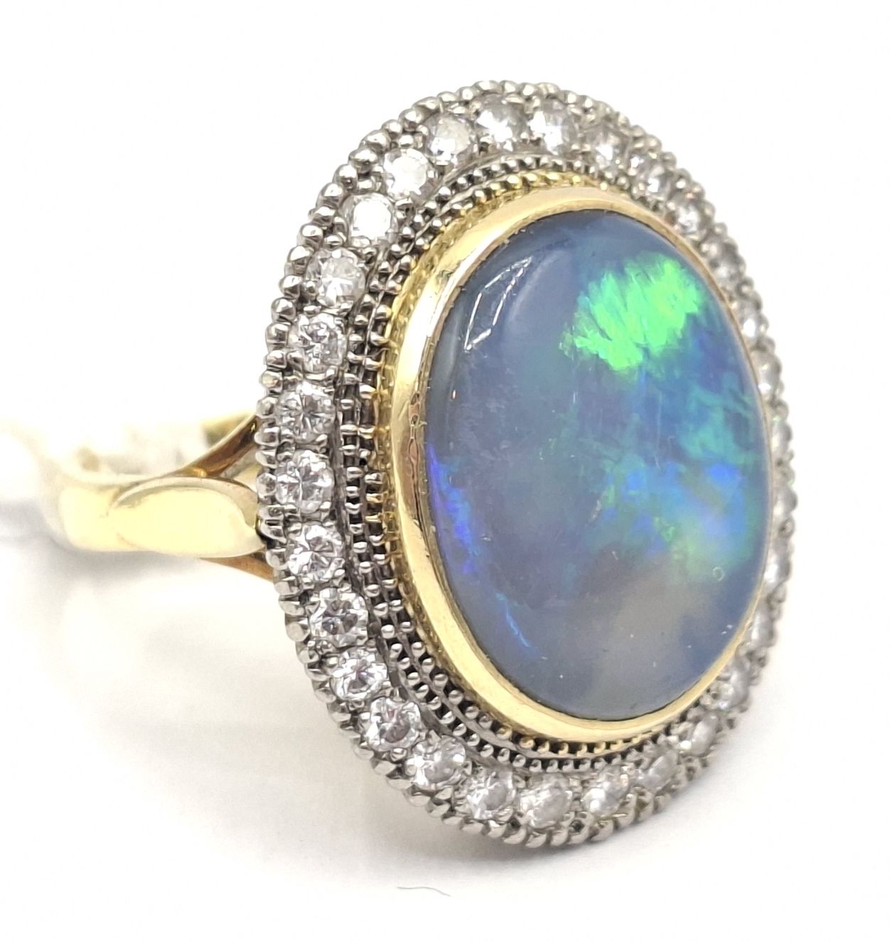 282 · STUNNING OPAL AND DIAMOND DRESS RING