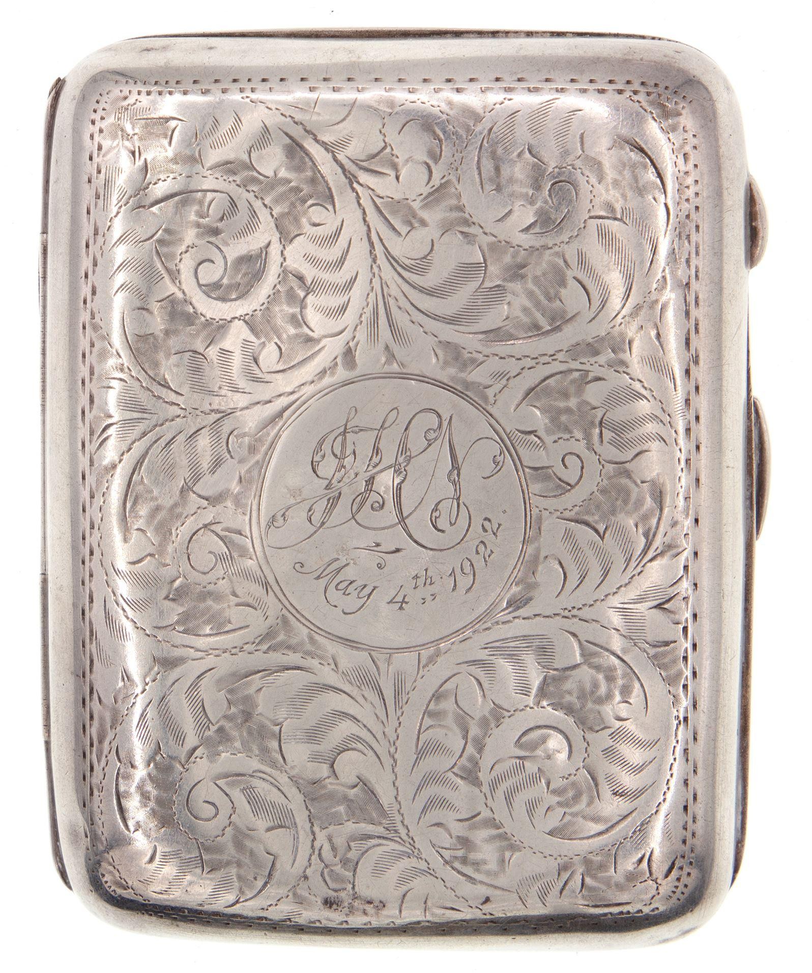 Sterling Silver Cigarette Case, 1922,