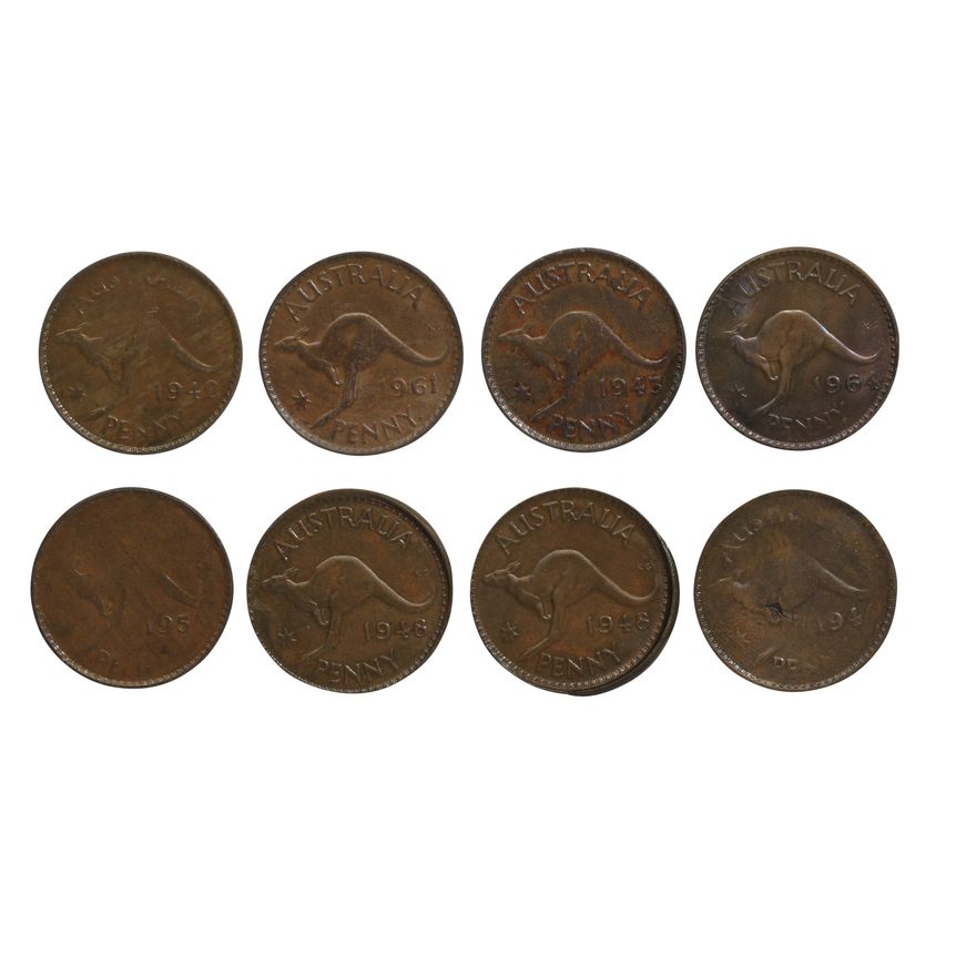 Group, Pennies, VF-EF