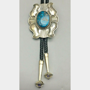 *SOLD* A Huge Statement Piece! Turquoise and Sterling Silver Bolo by Leon Martinez