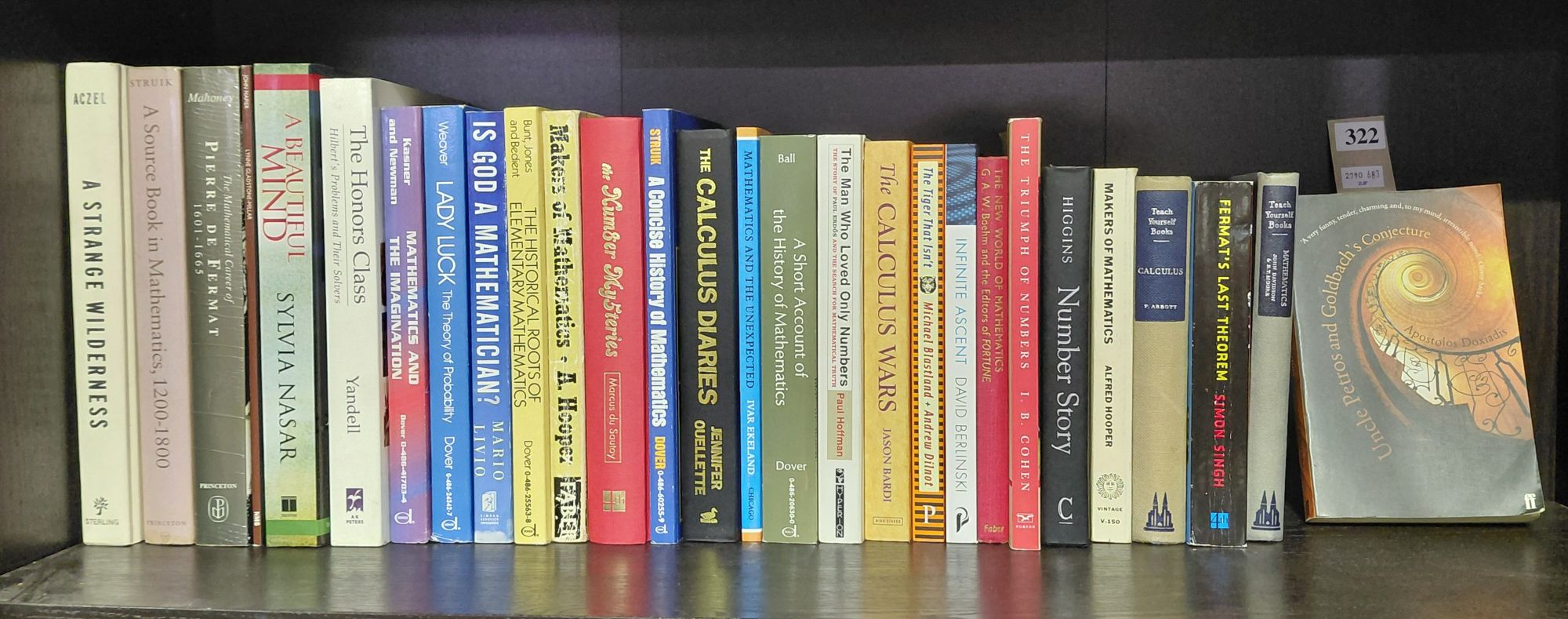 322 · BOOKS - BIOGRAPHIES/HISTORY OF MATHEMATICS