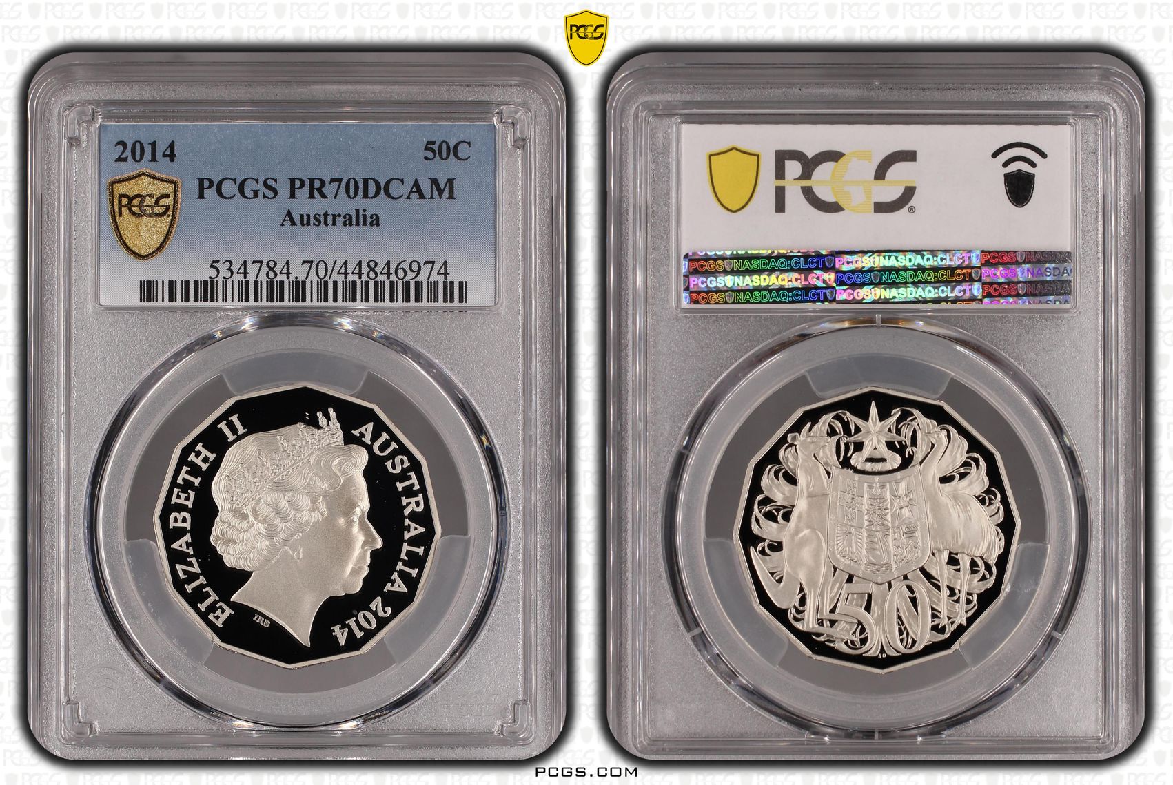 2014 Australian Fifty Cent, 50c Proof PCGS - PR70DCAM POP 48/0 -974