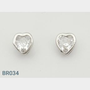 STERLING SILVER TUBE EARRINGS WITH CZ'S - 51543/184