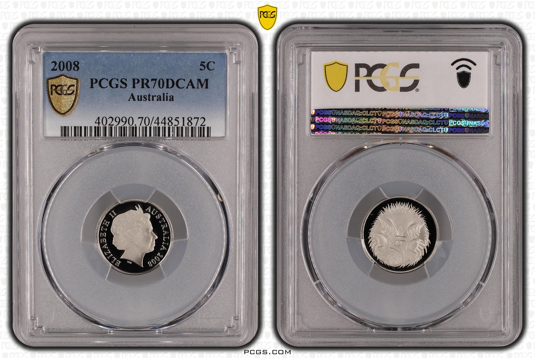 Elizabeth II, Five Cent, 2008, PCGS PR 70DCAM