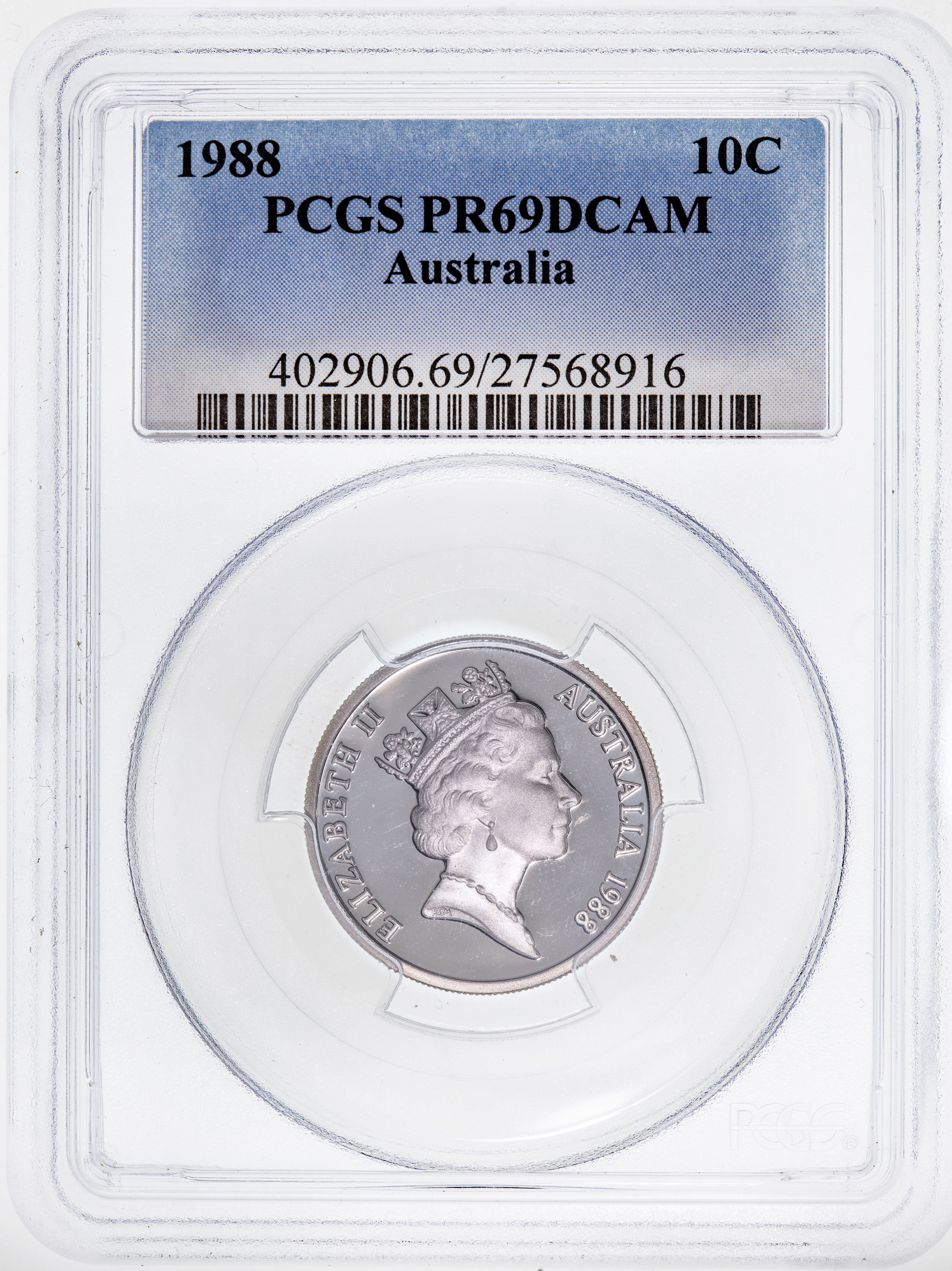 Ten Cent, 1988, Pcgs Pr69dcam