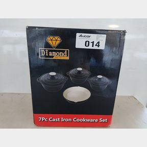 AUTHENTIC CAST IRON DUTCH OVEN COOKWARE POT SET - RED - 6 PIECE
