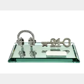 21st Key Headphones with Diamante on Mirrorbase Silver |