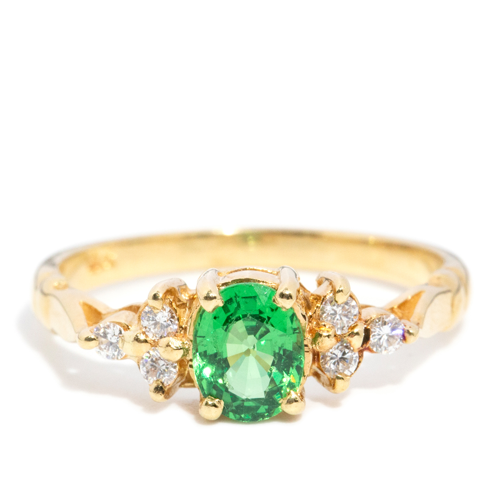 66 · Tsavorite Garnet & Diamond Dress Ring 18ct Gold