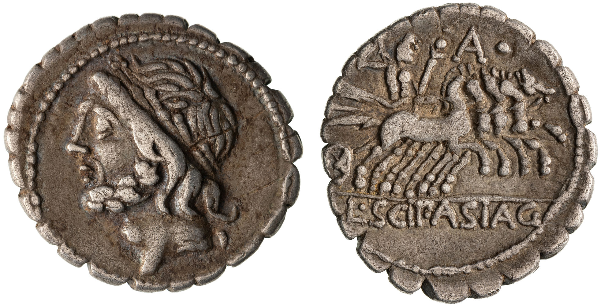 Fabia, Denarius, 124 BC, VF