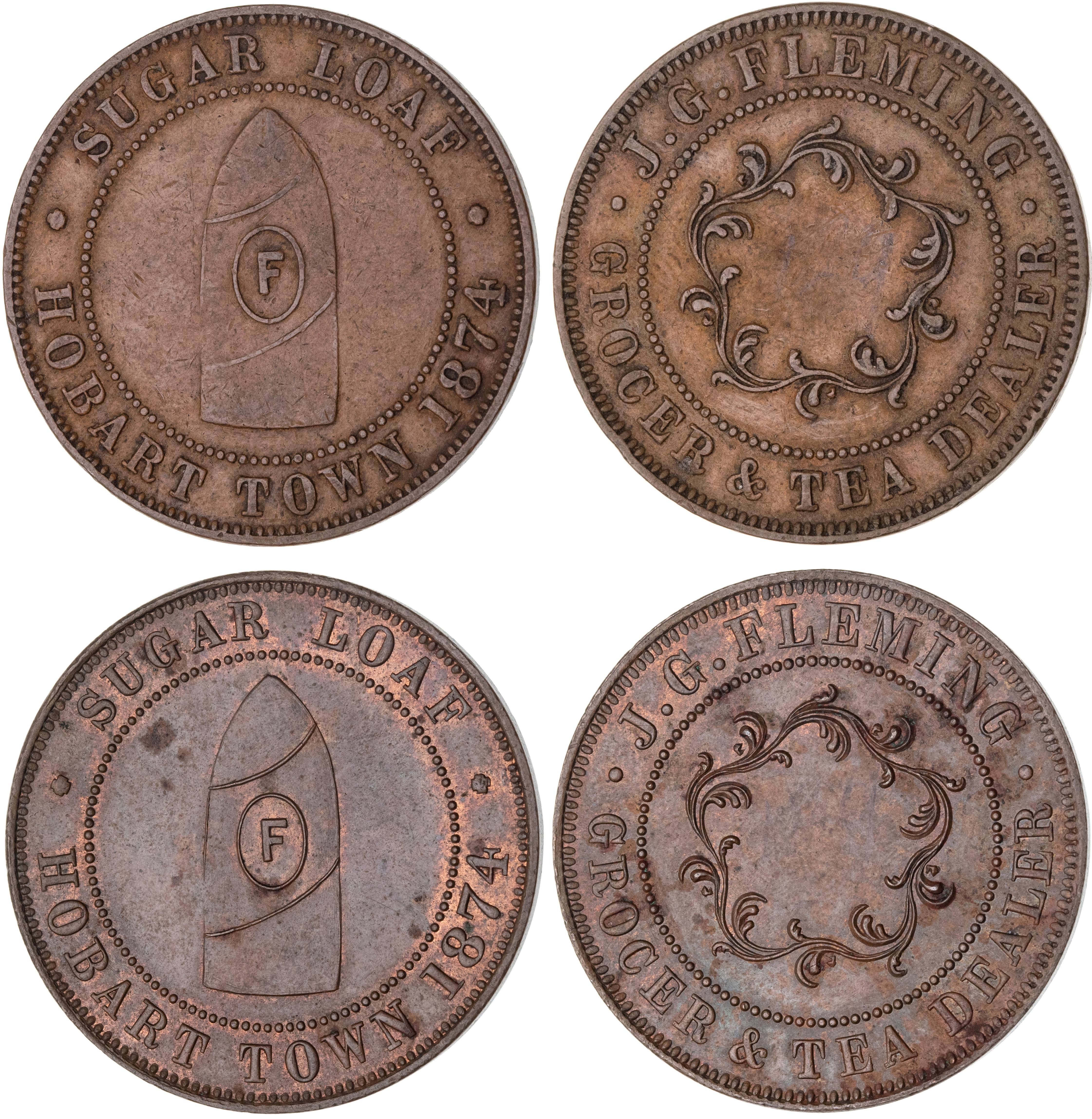 Hobart, Tasmania, J. G. Fleming, Penny, 1874, EF