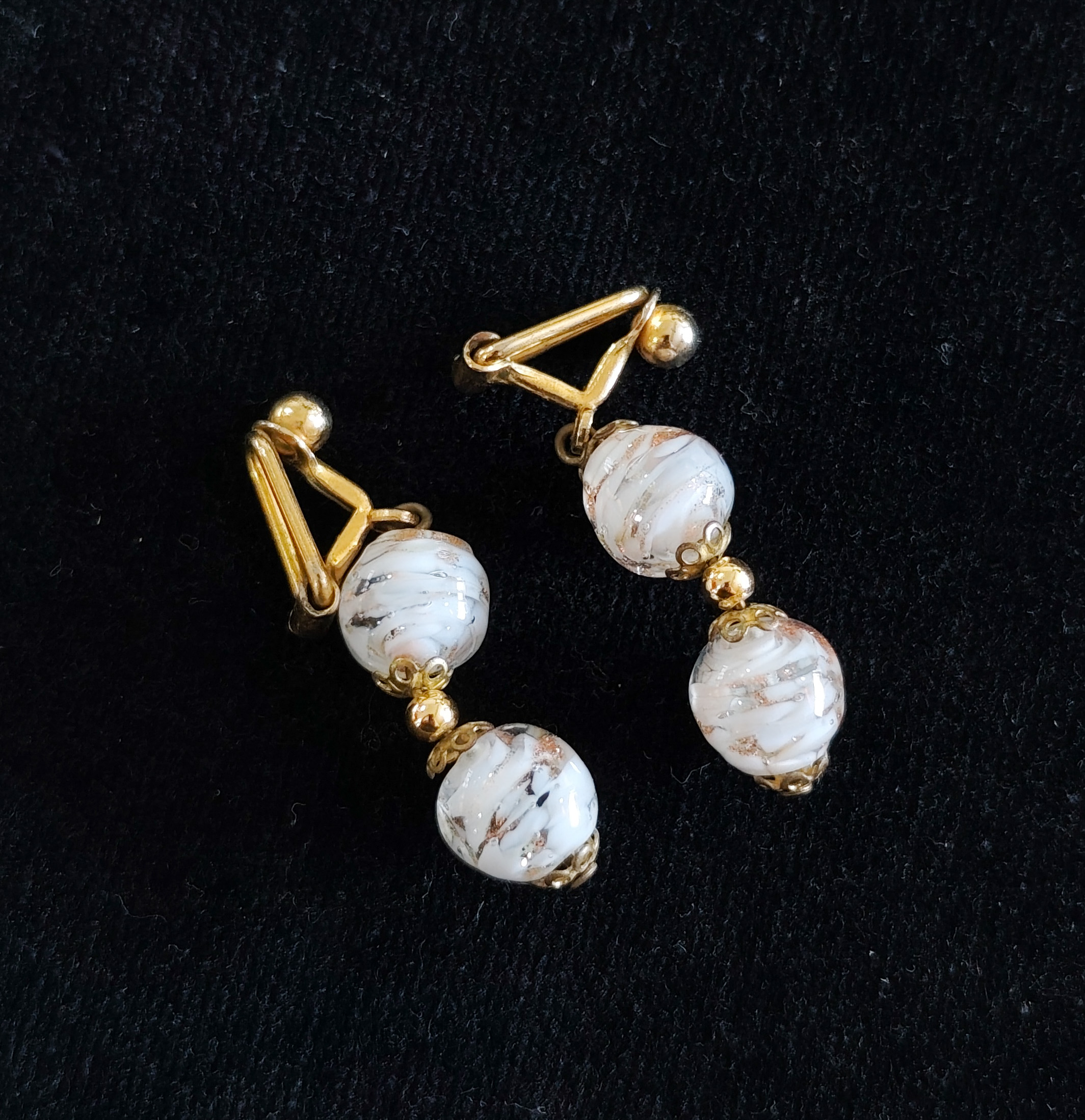 Gold Plated and Art Glass Earring Pair — NZ auction result