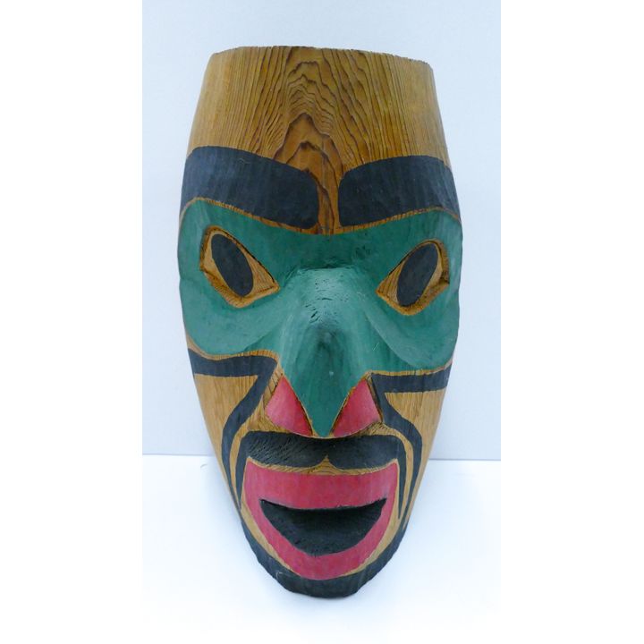Matt James (Kwagiulth) ''Warrior Mask'' 2011 Carved Cedar 13''x9''