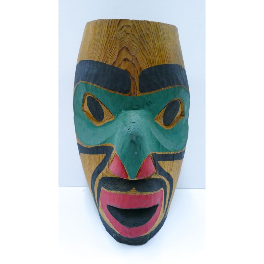 Matt James (Kwagiulth) ''Warrior Mask'' 2011 Carved Cedar 13''x9''