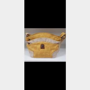 L&H LADIES HANDBAG YELLOW 3ZIP ROUND - 51626/5439