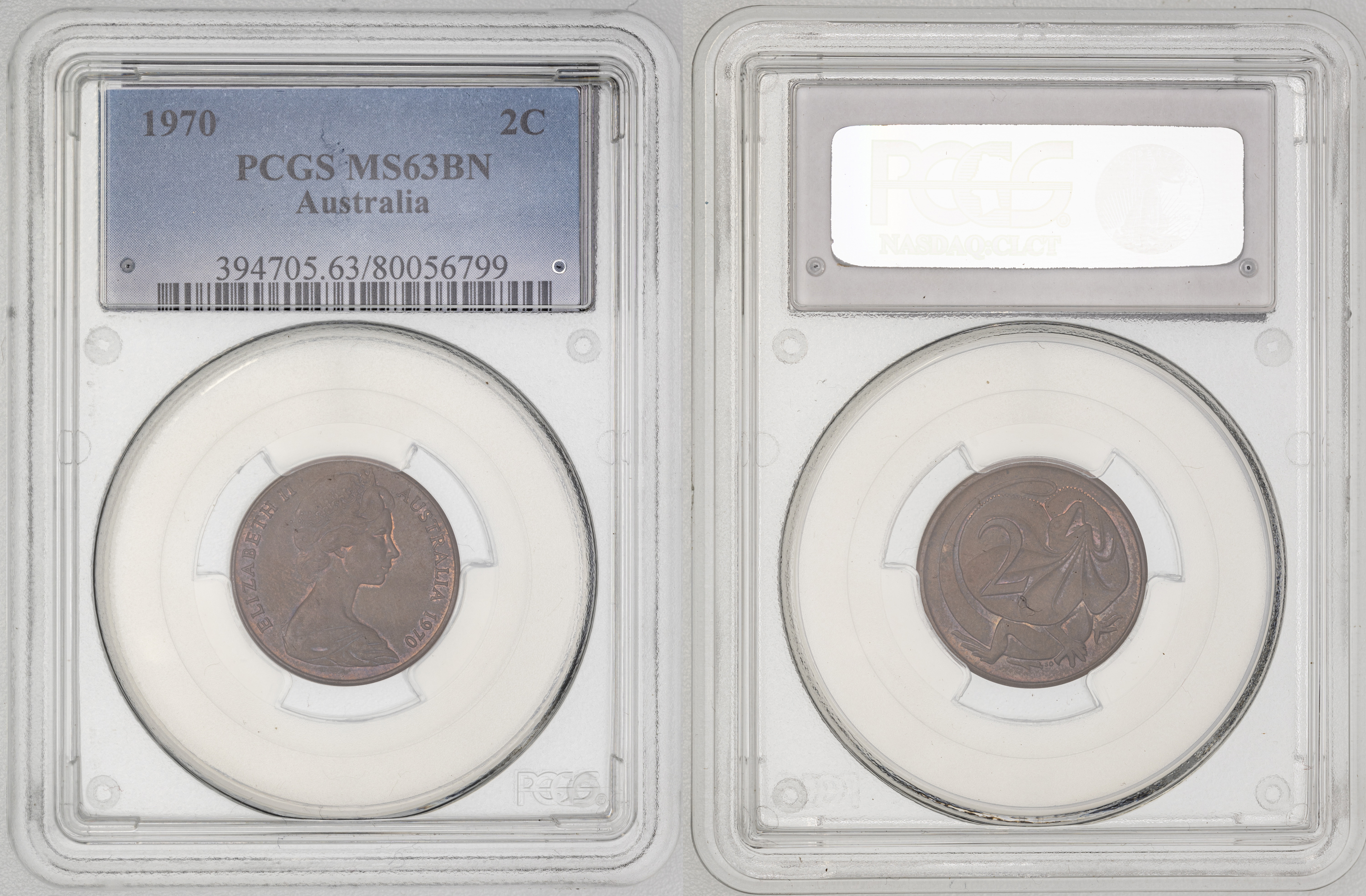 Elizabeth II, , Two Cent, 1970, PCGS MS63BN