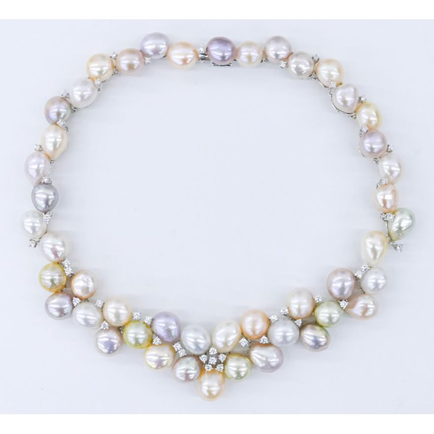 Turgeon Raine 18k Pearl and Diamond Necklace