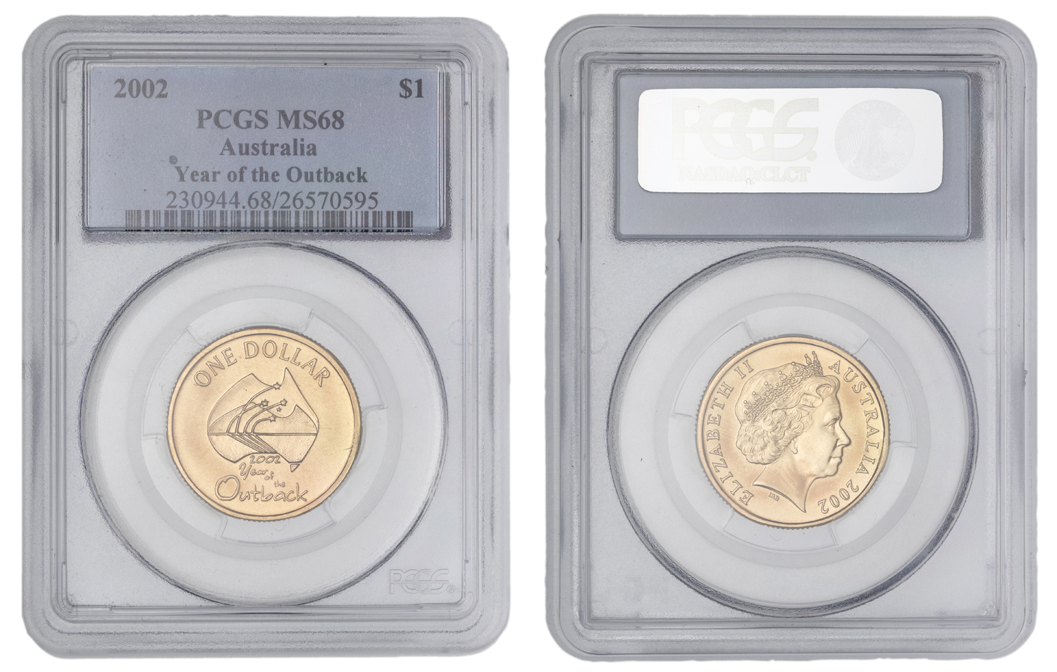 Elizabeth II, Year of the Outback, One Dollar, 2002, PCGS MS68