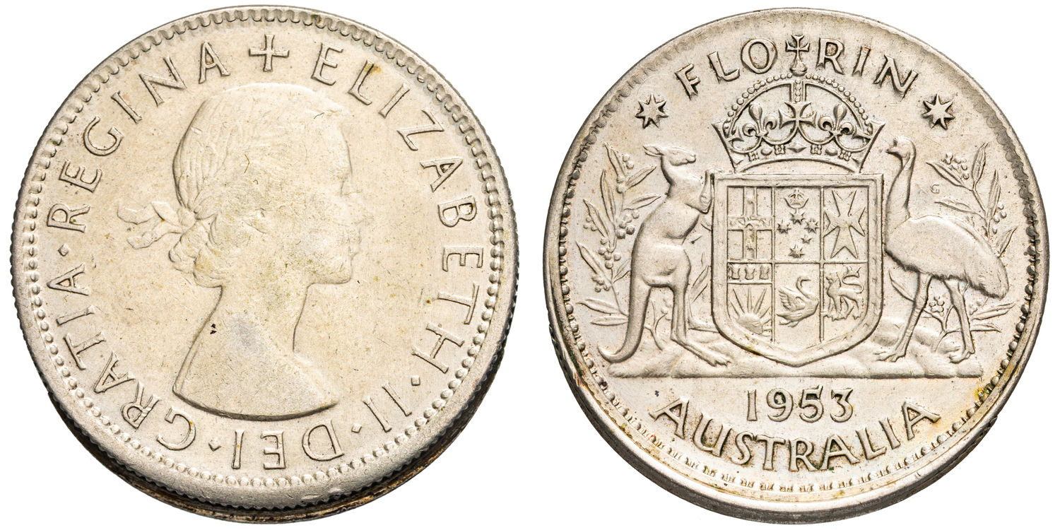 Elizabeth II, Florin, 1953, EF