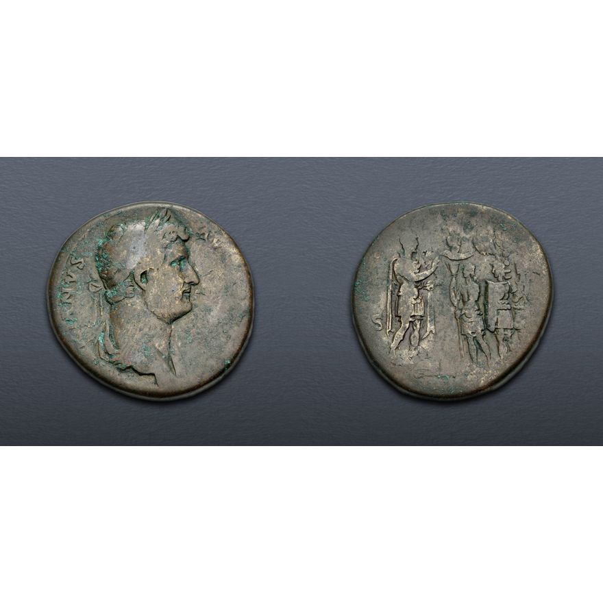 Hadrian Colors ROMAN IMPERIAL. Hadrian. AD 117-138. Æ Sestertius (32mm, 26.84 g, 12h ...