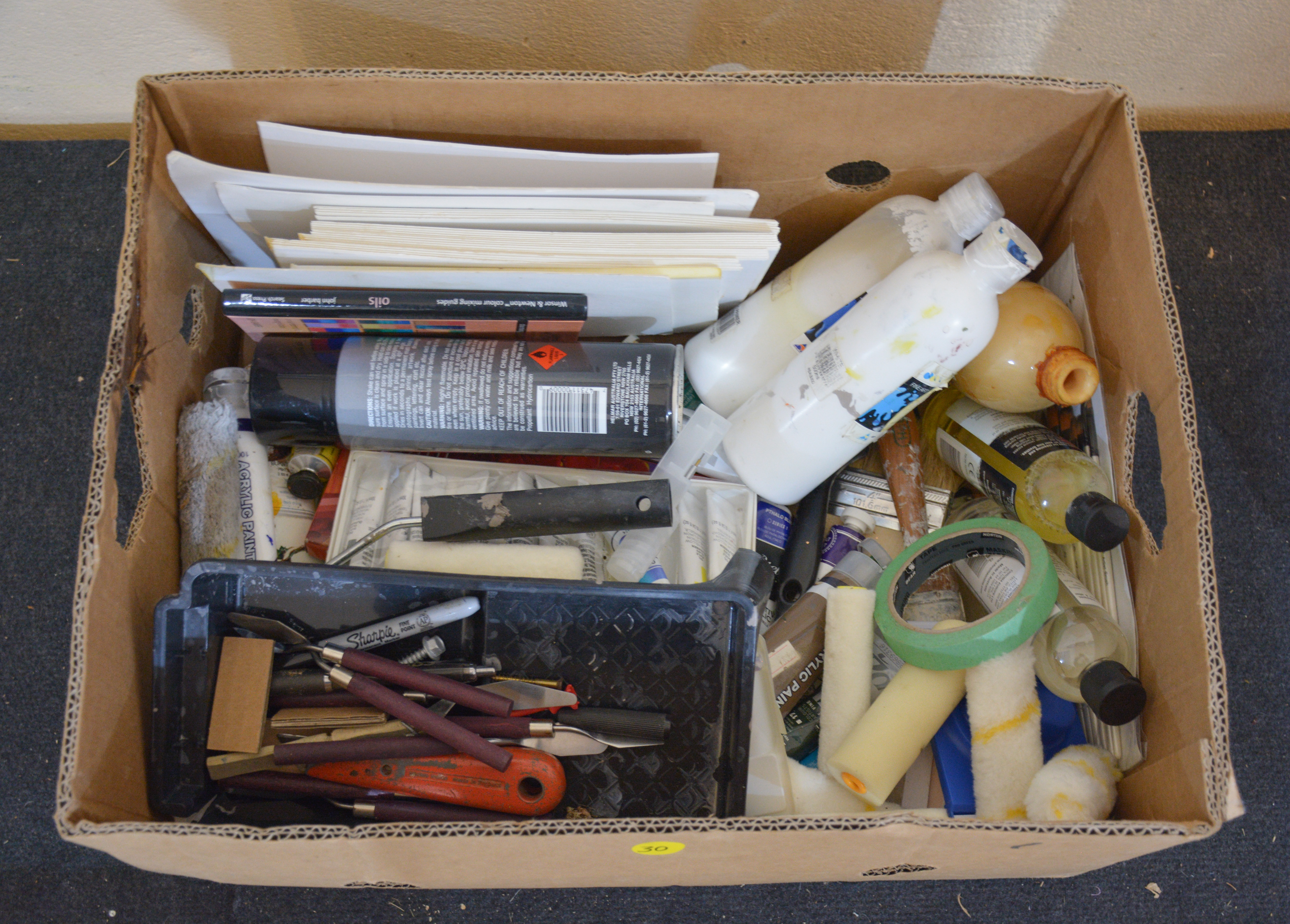 Carton of Art Supplies — sold at auction in New Zealand for $30