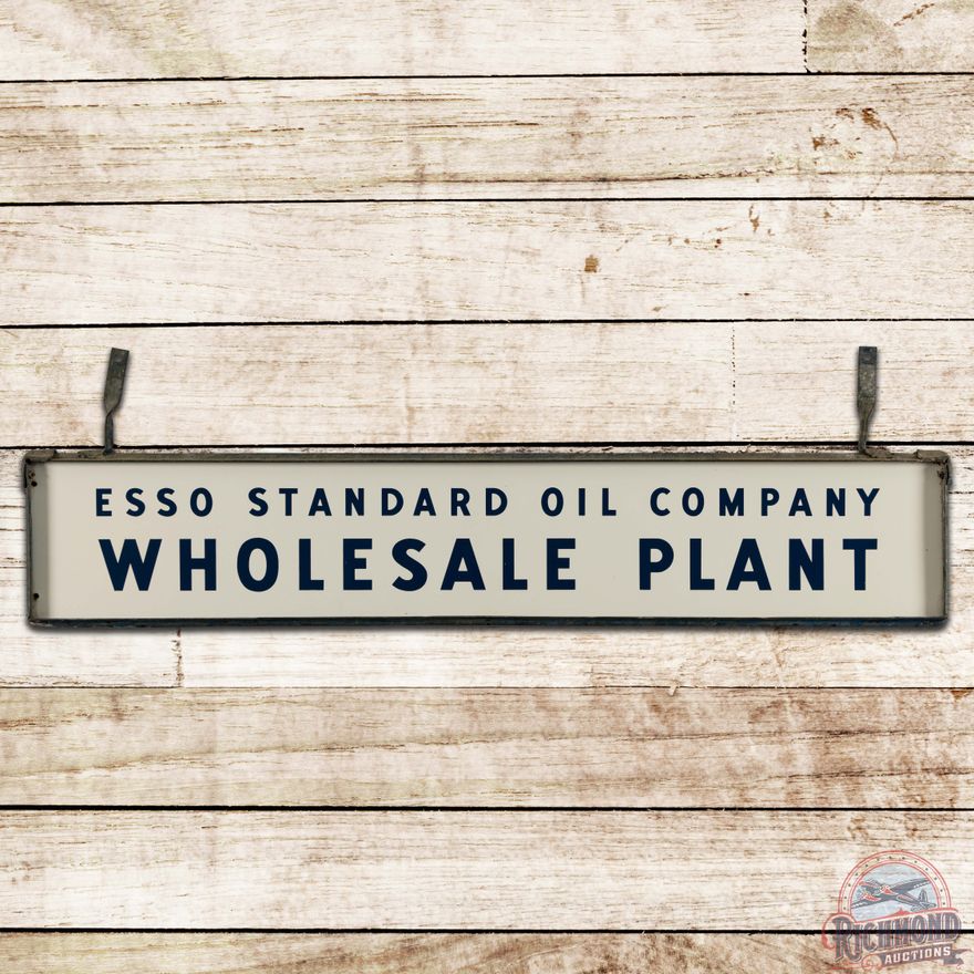 Nice Esso Standard Oil Company Wholesale Plant Double Sided Porcelain Sign and Frame