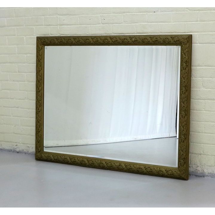 LARGE GILT FRAMED BEVELLED GLASS MIRROR