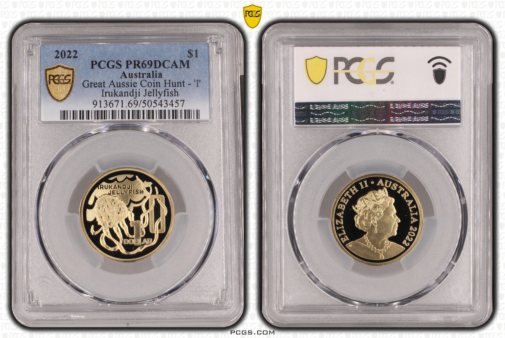 Great Aussie Coin Hunt - 'I', One Dollar, 2022, PCGS PR69DCAM