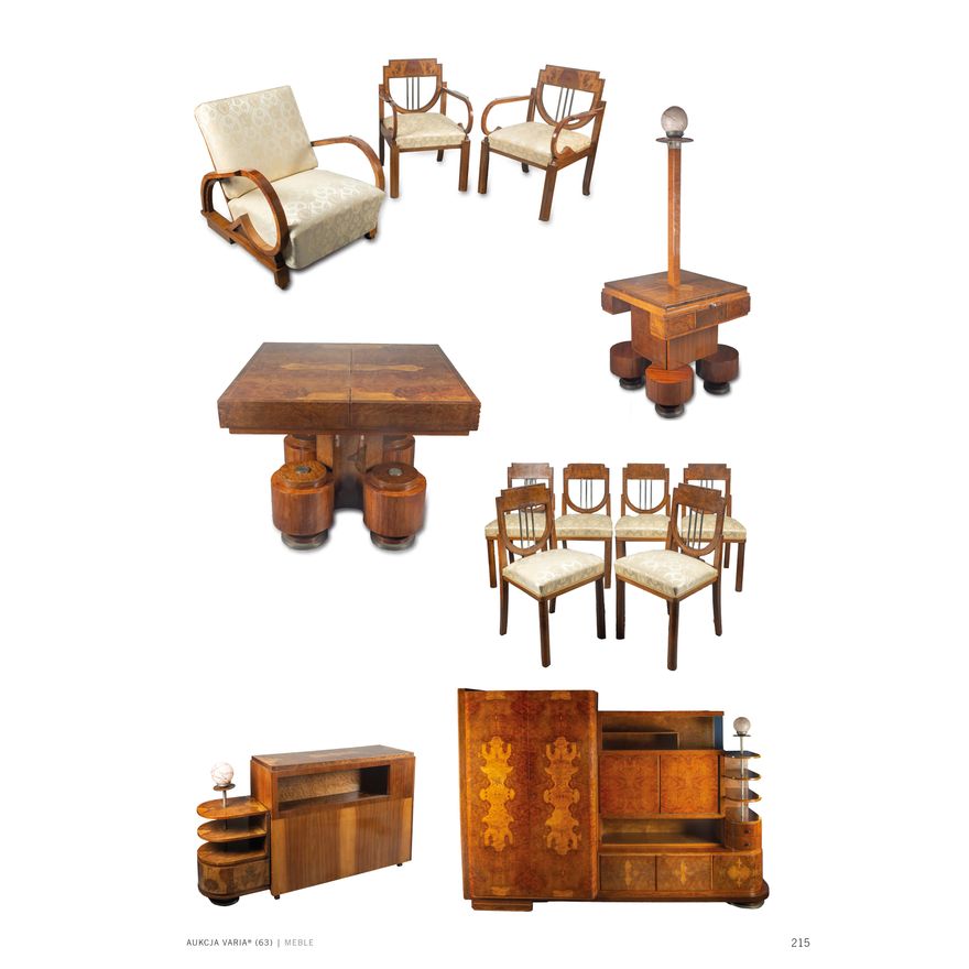 Komplet mebli w stylu Art Déco,
 lata 1925–35