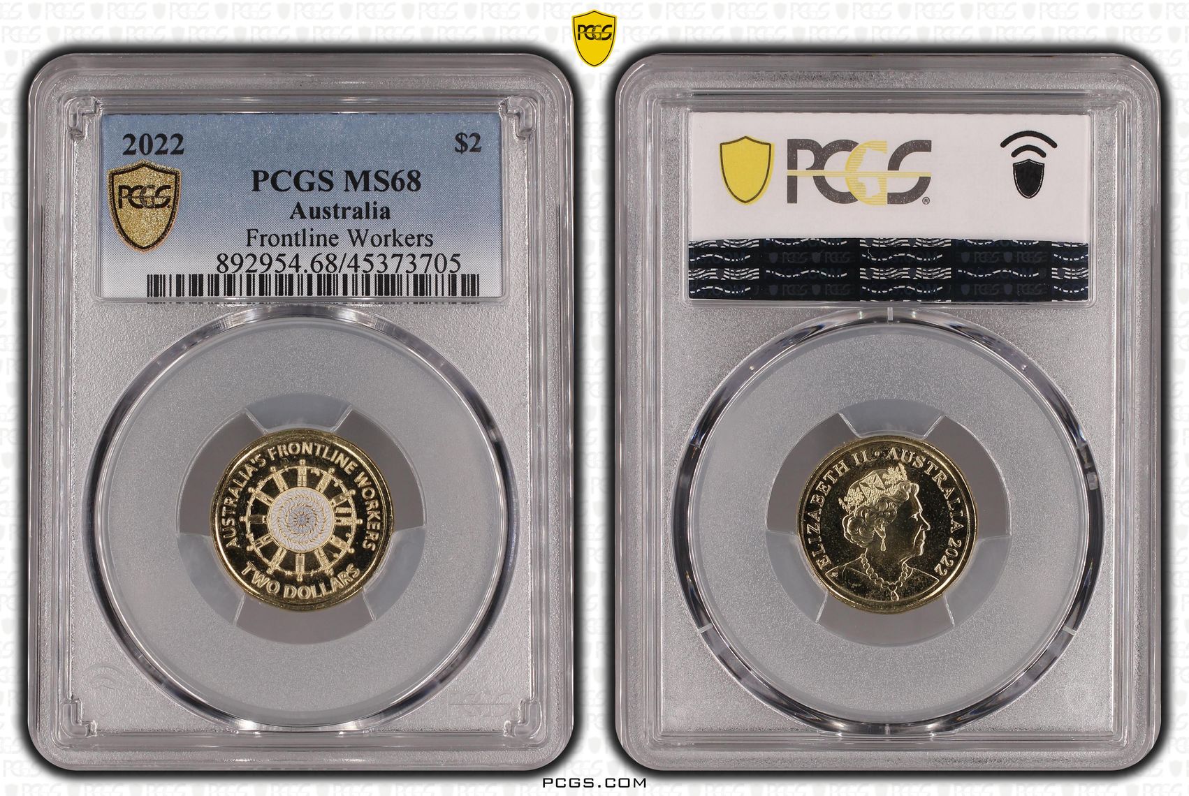 Elizabeth II, Frontline Workers Colorized, Two Dollar, 2022, PCGS MS68