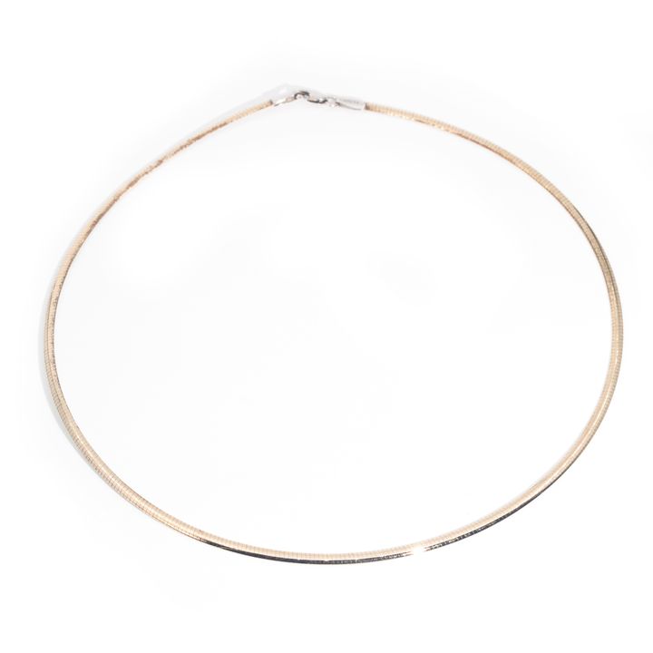 9 Carat Gold Two-Tone Reversable Omega Chain