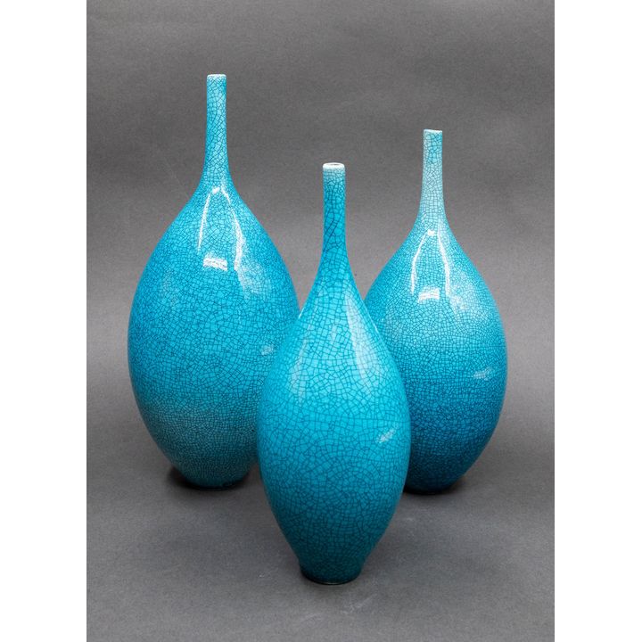Peter Collis - Trio of three slender vases