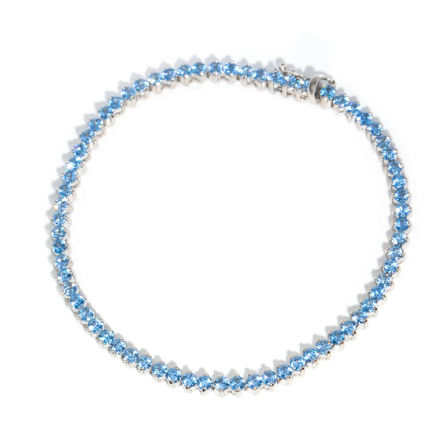 18ct White Gold, Synthetic Spinel Tennis Bracelet