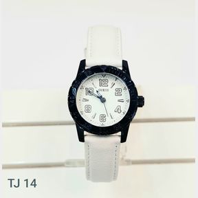 GUESS LADIES WATCH 27MM - BLUE/WHITE LEATHER