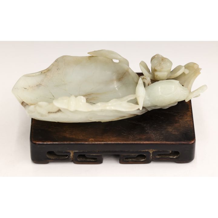 Chinese Jade Lotus and Duck Brush Washer