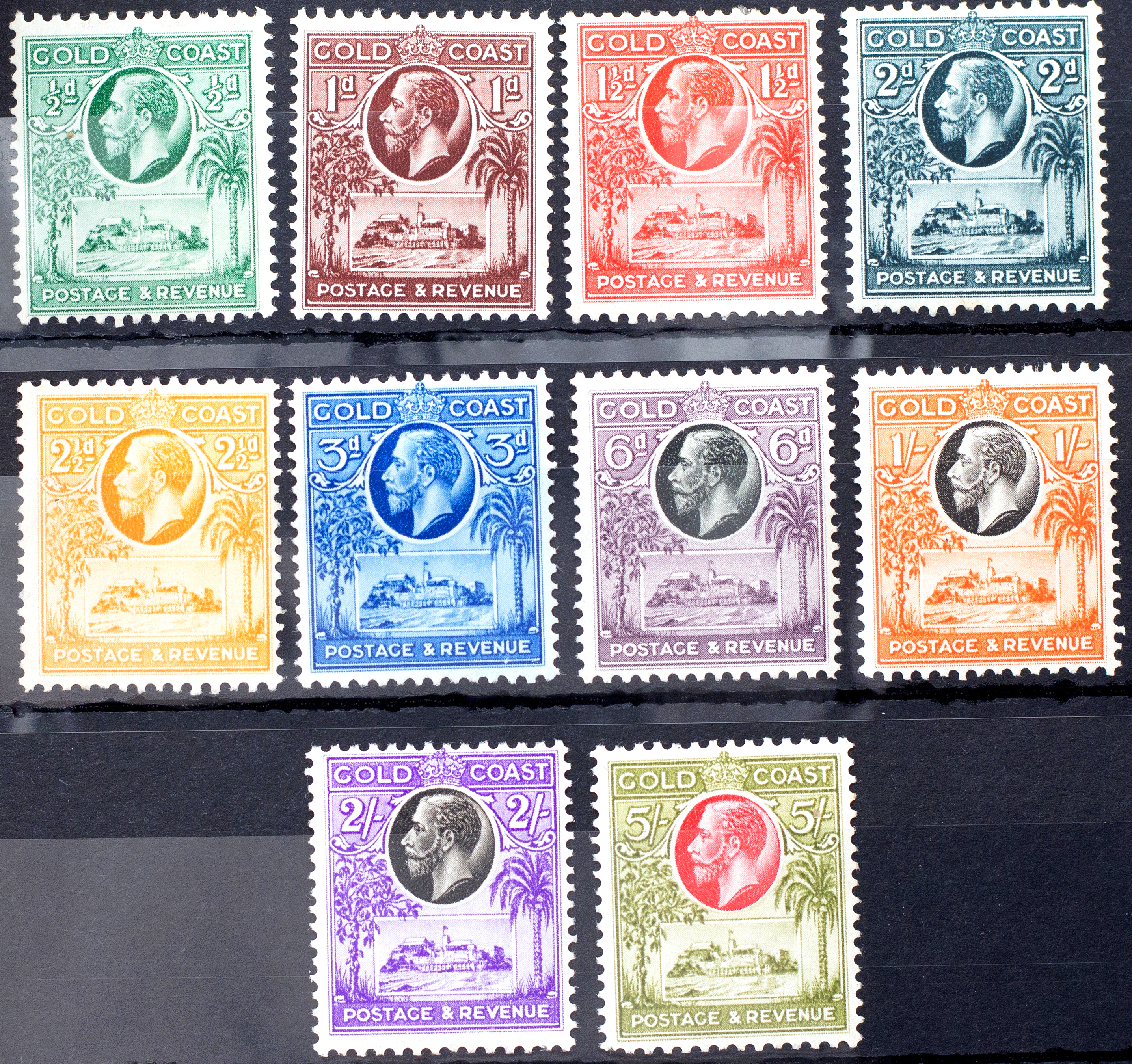 George V, Gold Coast, Definitives, 1928, Good