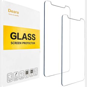 DEARA GLASS SCREEN PROTECTOR COMPATIBLE FOR IPHONE 11PRO MAX/IPHONE XS MAX 6.5 INCH 2 PACK TEMPERED GLASS SCREEN PROTECTOR