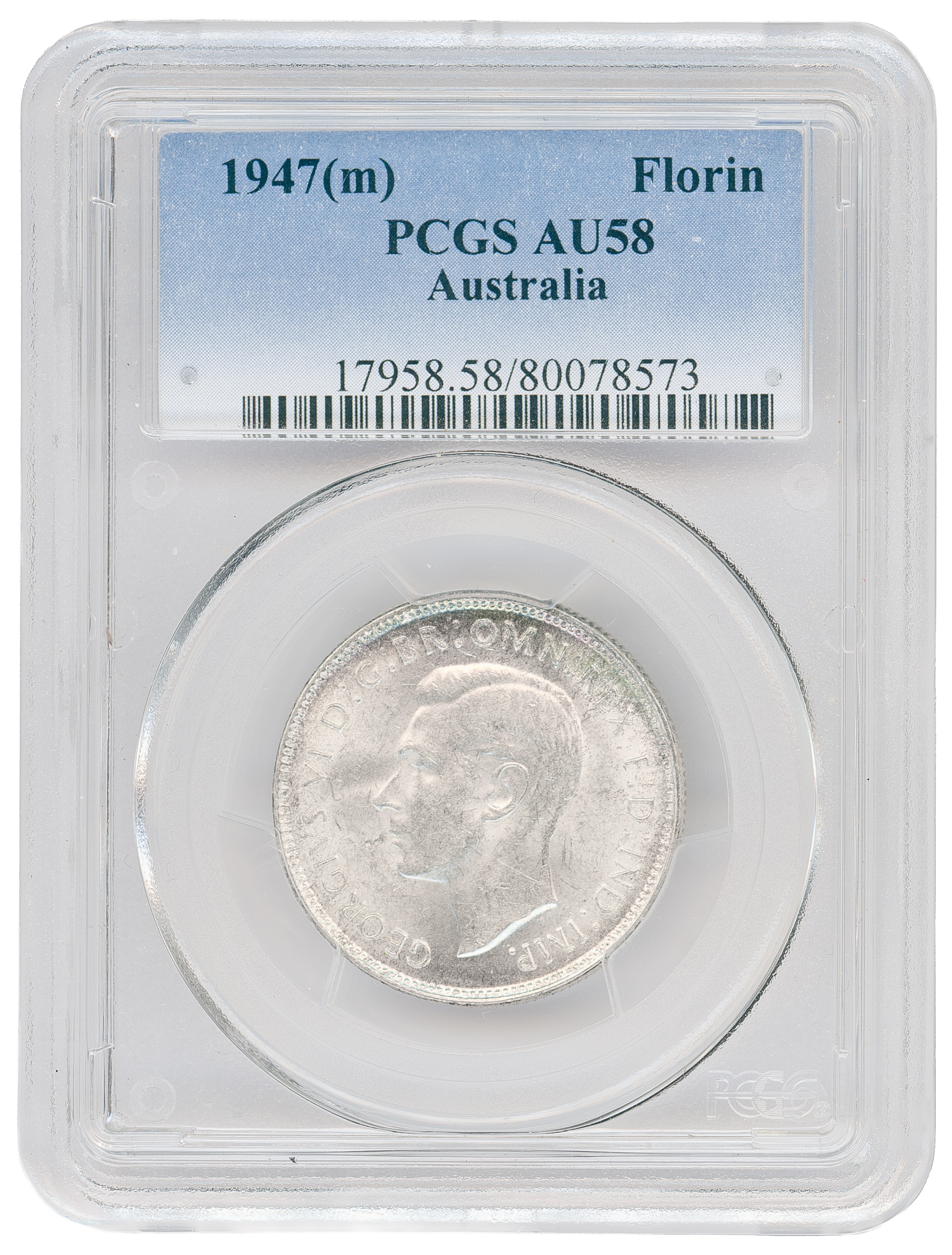 Florin, 1947(m), PCGS AU58